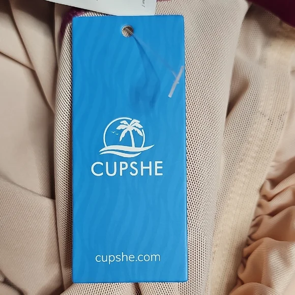 Cupshe Burgundy One Piece Swimsuit - Picture 5 of 6